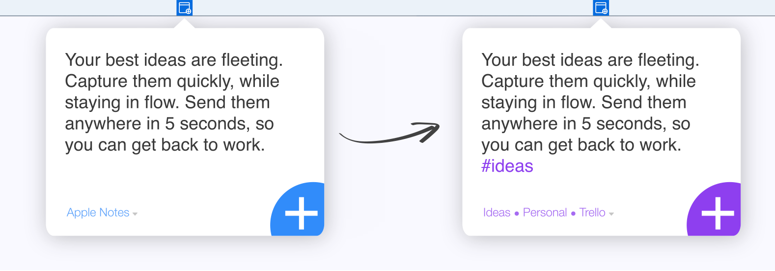 Catch uses #hashtags to send notes to different services
